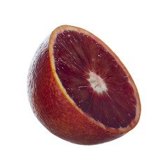 Fototapeta premium slice of blood red orange isolated on white background