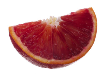 slice of blood red orange isolated on white background