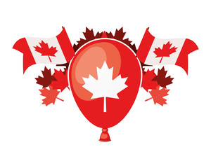 Maple leaf balloon and canada symbol design