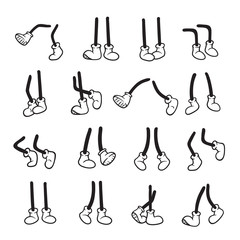 Cartoon legs set, funny cute comic drawing