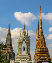 Fototapeta premium Wat Pho temple and buddhist statues in Bangkok