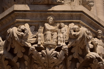 Detalle de construcci&oacute;n de un edificio en Venecia.