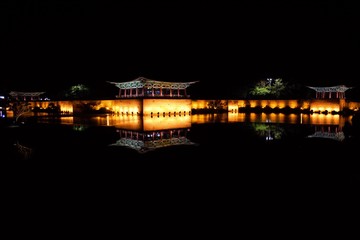 Fototapeta na wymiar Anapji Pond, Wolji Pond at night, Gyeongju, Korea
