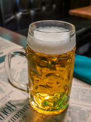 Draught beer in large glass