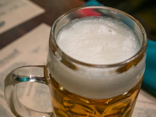 Draught beer in large glass