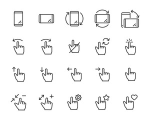set of gesture icons, such as phone, hand, smartphone, touchscreen