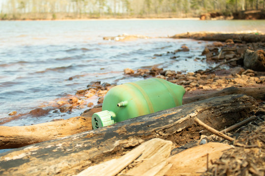 Polluted Shoreline on West Point Lake in LaGrange Georgia