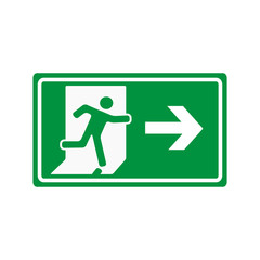 fire emergency exit sign icon