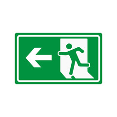 fire emergency exit sign icon