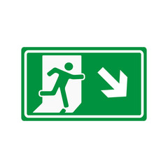 fire emergency exit sign icon