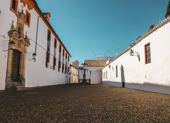 Fototapeta premium Black stone plaza in Cordoba