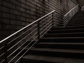 Stairs and railings at Night