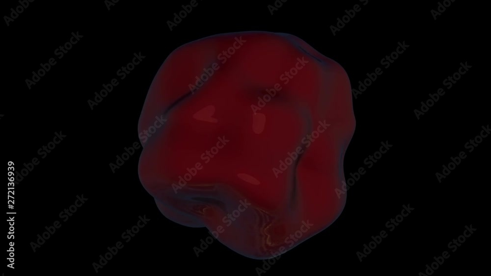Wall mural 3d animation of sphere waves. plasma or cell motion with alpha channel.