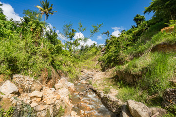 Fototapeta na wymiar Trafalgar Falls Views around the caribbean island of Dominica West indies