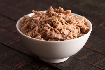 Bowl of Canned Tuna Fish Mixed with Mayonnaise