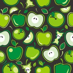 Seamless vector apples pattern