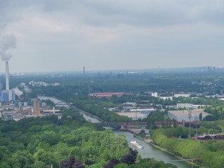 Oberhausen und das Ruhrgebiet von oben