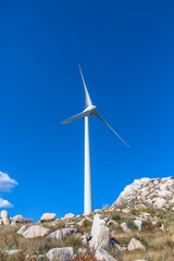 Fototapeta na wymiar Detailed close up view of a wind turbine