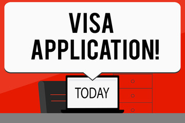 Word writing text Visa Application. Business concept for sheet to provide your basic information