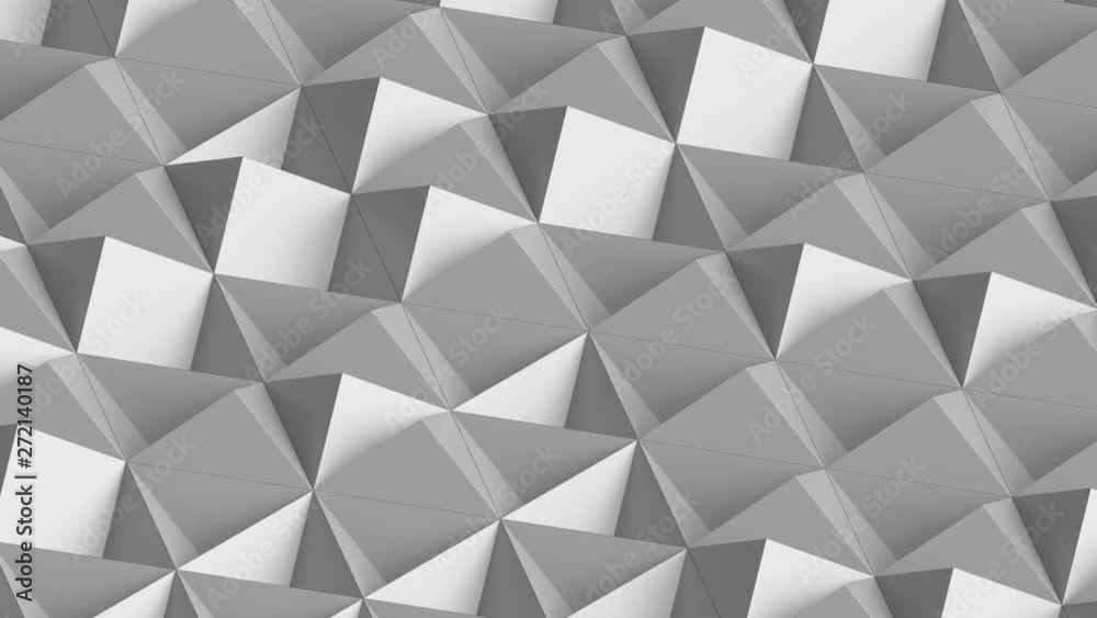 Poster 3d abstract render with triangle forms that goes up and down in random ray. geometric background. lo