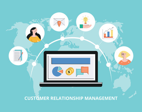 Concept of customer relationship management system, crm.