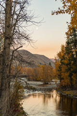 Sunset views of the Chewuch River as it flows through Winthrop