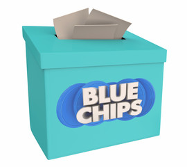 Blue Chips Top Goals Priorities Suggestion Idea Box 3d Illustration