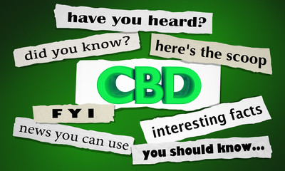 CBD Cannabidiol Marijuana Cannabis Newspaper Headlines Facts 3d Illustration