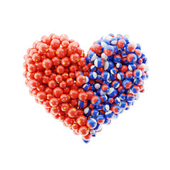 Political relationships between China and Russia, original 3d rendering