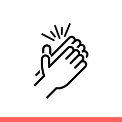 Applause vector icon, clapping symbol. Simple, flat design isolated on white background for web or mobile app