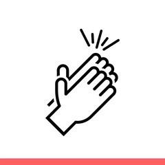 Applause vector icon, clapping symbol. Simple, flat design isolated on white background for web or mobile app