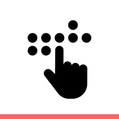 Braille vector icon, blind symbol. Simple, flat design isolated on white background for web or mobile app