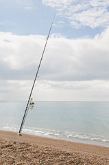 Camping and fishing on the beach