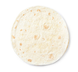 Corn tortillas on white background, top view. Unleavened bread