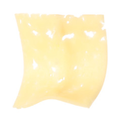 Piece of tasty cheese isolated on white