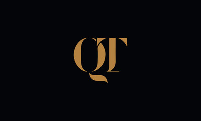 QT logo design template vector illustration