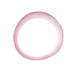 Ring of fresh red onion isolated on white