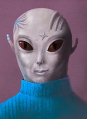 Alien portrait illustration  © Jorm Sangsorn