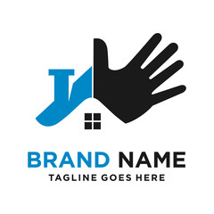 home and hand logo design