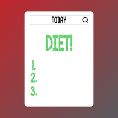 Writing note showing Diet. Business photo showcasing Dietitians create meal plans to adopt and maintain healthy eating