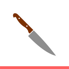 Knife vector icon, symbol. Simple, flat design isolated on white background for web or mobile app