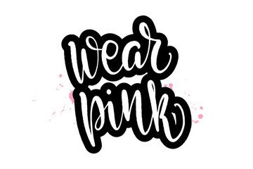 brush lettering wear pink
