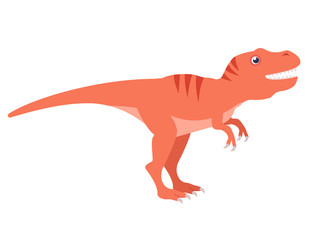 Tyrannosaurus rex, cute cartoon dinosaur. Tyrannosaur. Isolated vector illustratio