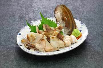 pacific razor clam sashimi, japanese cuisine © uckyo