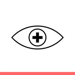 Obraz premium Ophtalmology vector icon, vision symbol. Simple, flat design isolated on white background for web or mobile app