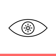 Ophtalmology vector icon, vision symbol. Simple, flat design isolated on white background for web or mobile app