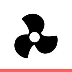 Propeller vector icon, fan. Simple, flat design isolated on white background for web or mobile app