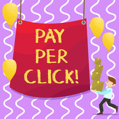 Fototapeta na wymiar Conceptual hand writing showing Pay Per Click. Business photo showcasing Get money from visitors Ads Advertising SEO Marketing