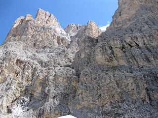 Italian dolomites in south tyrol on a sunny summer day