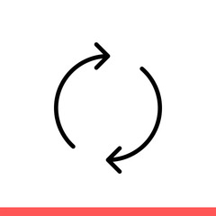 Reverse vector icon, direction arrow. Simple, flat design isolated on white background for web or mobile app